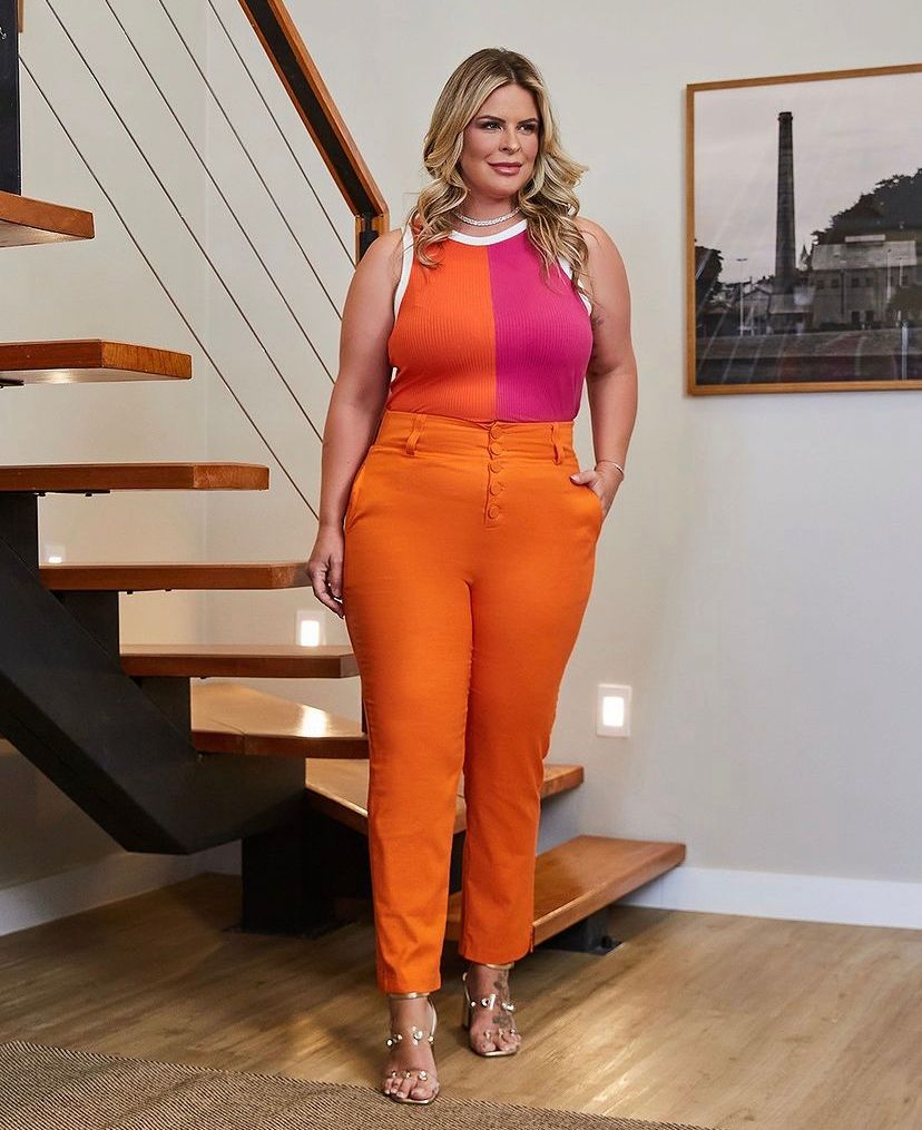 Blusa Plus Size Laranja - Keline Savannah