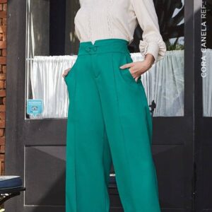 Pantalona Cós Ponta Cora Canela - Verde