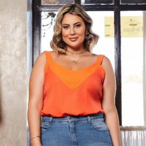 Blusa Plus Size Laranja - Carmen Savannah