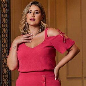 Blusa Plus Size Pink - Alícia Savannah