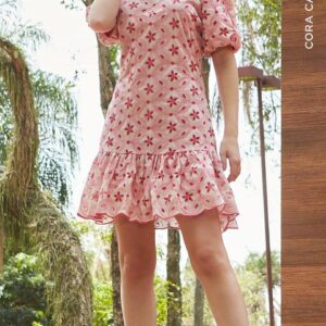 Vestido Curto Laise Cores Cora Canela