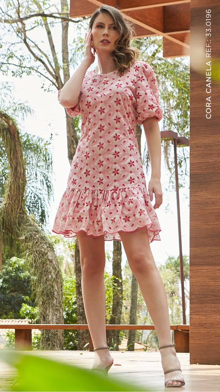 Vestido Curto Laise Cores Cora Canela