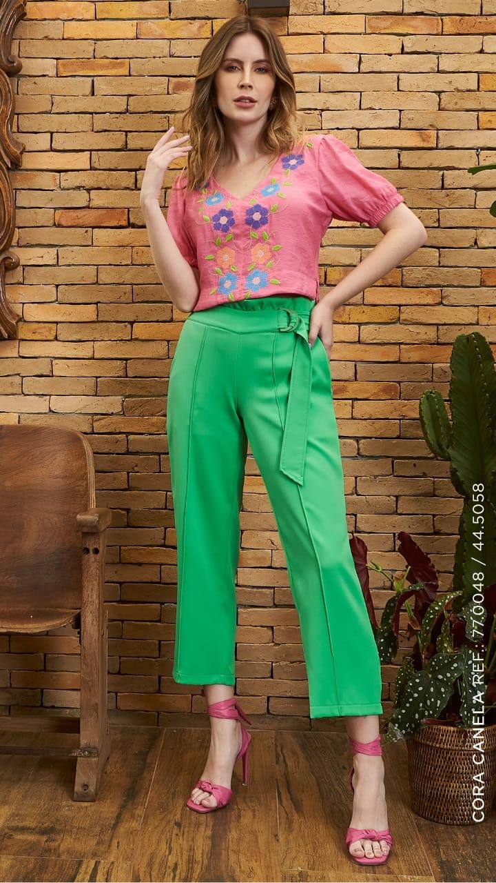 Pantacourt Clochard Cora Canela - Verde