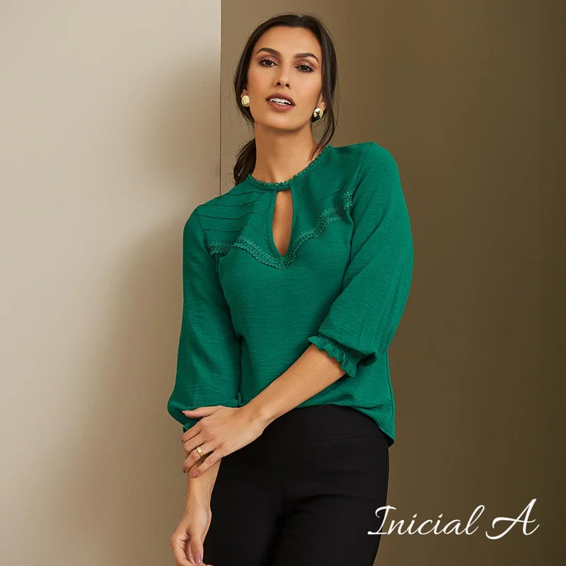 Blusa Camille Inicial A - Fúcsia
