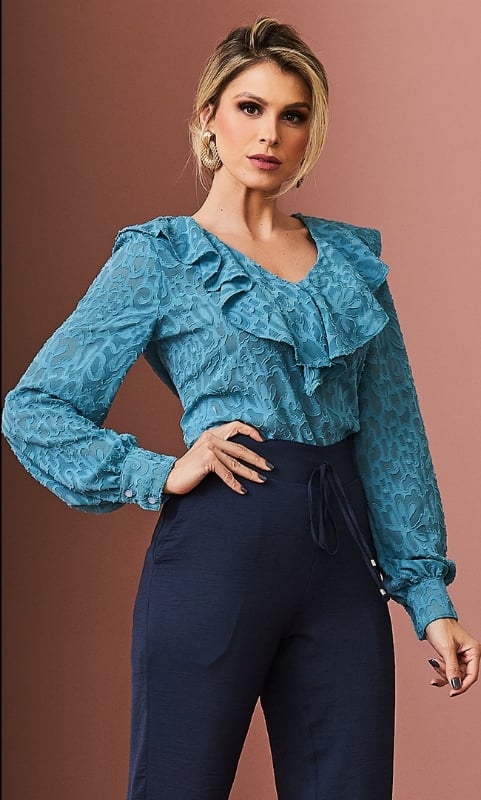 Blusa Gola Jabour Cora Canela