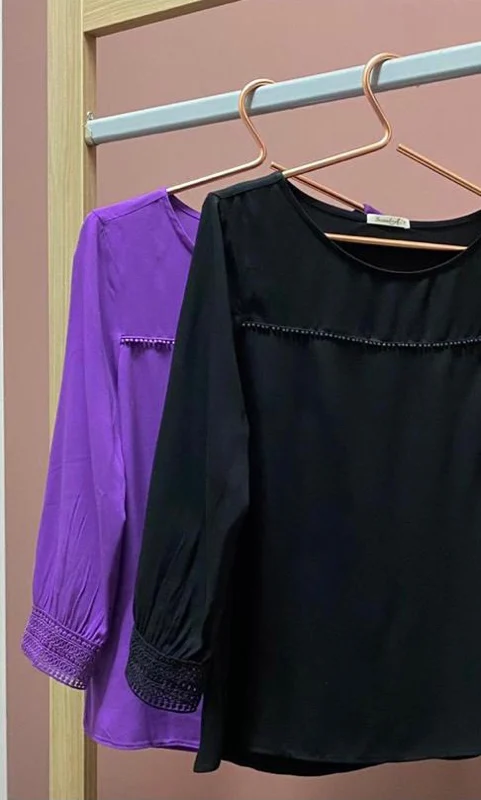 Blusa Simpatia Inicial A - Preta - Imagem 2