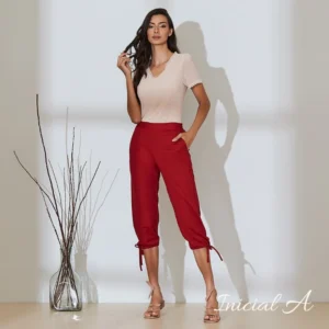 Calça Lia Inicial A - Vermelha