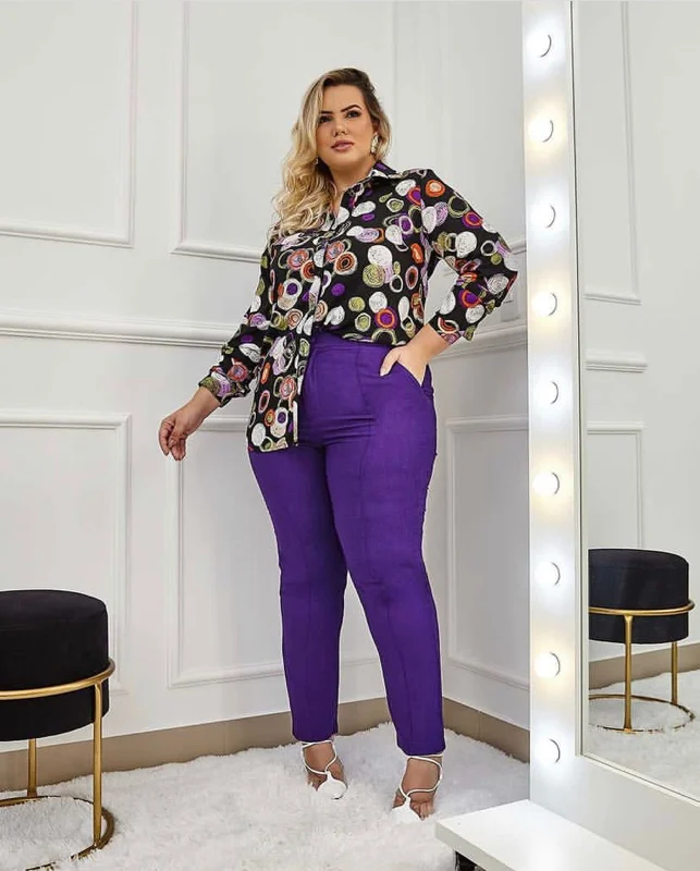 Camisa Plus Size Preta - Fabiana Savannah - Imagem 2