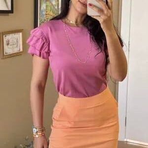 Short Saia Madame Show - Salmão