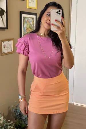 Short Saia Madame Show - Salmão
