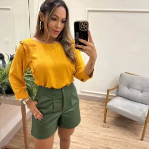 Blusa Babado Mostarda Tuca