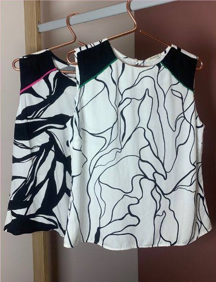 Blusa Regata Estampada Off White - Helena Inicial A - Imagem 2