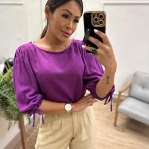 Blusa Lisa Viscolinho Roxa Tuca
