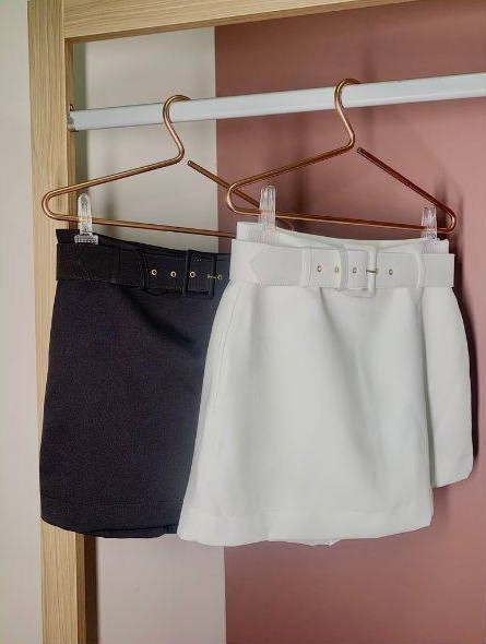 Short Saia Alfaiataria Off White - Ely Inicial A - Imagem 3