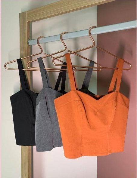 Top Cropped Cinza - Elaine Inicial A - Imagem 2
