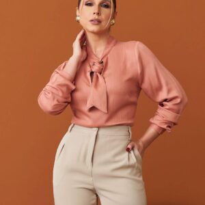 Blusa Manga Longa Bege - Patrícia Inicial A