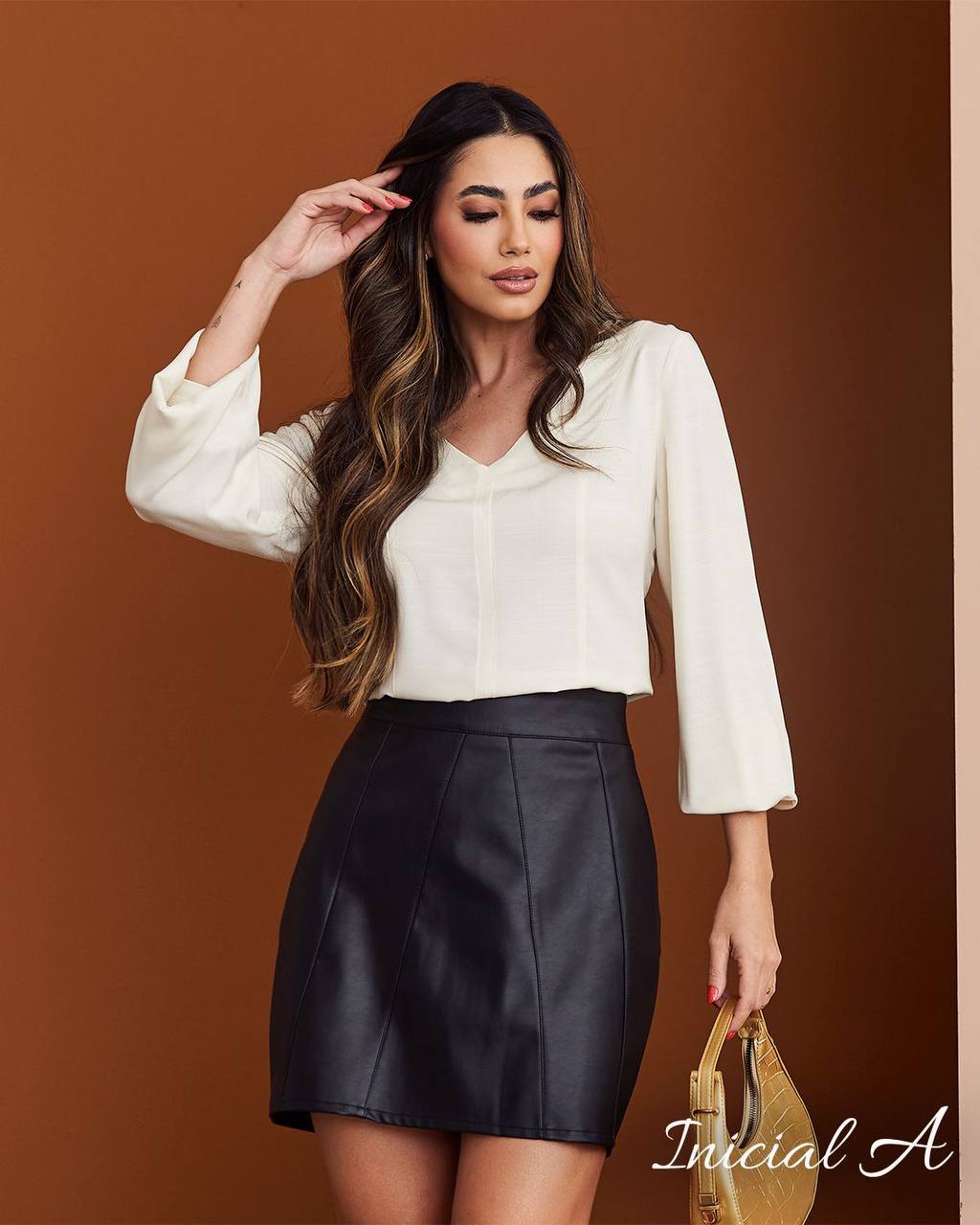 Blusa Manga Longa Azul Marinho - Sabina Inicial A