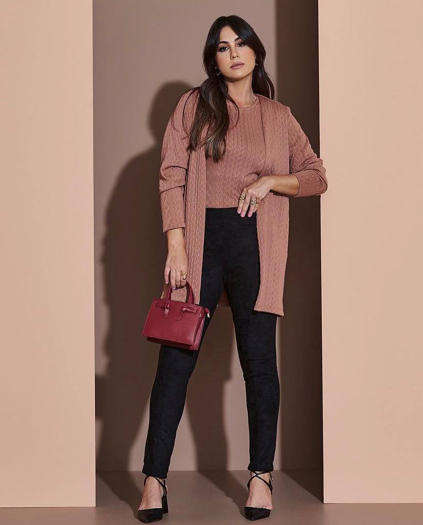 Conjunto Cardigan Roxo - Eliza Inicial A - Imagem 2