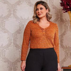Blusa Plus Size Caramelo Adriele Savannah