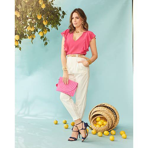 Calça Cenoura Helena Off White Santa e Dondoca - Imagem 2