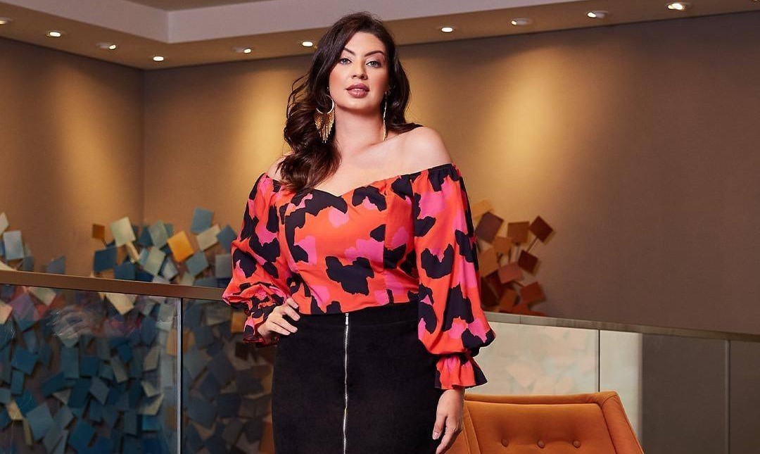 Cropped Plus Size Animal Print Pink - Lais Savannah