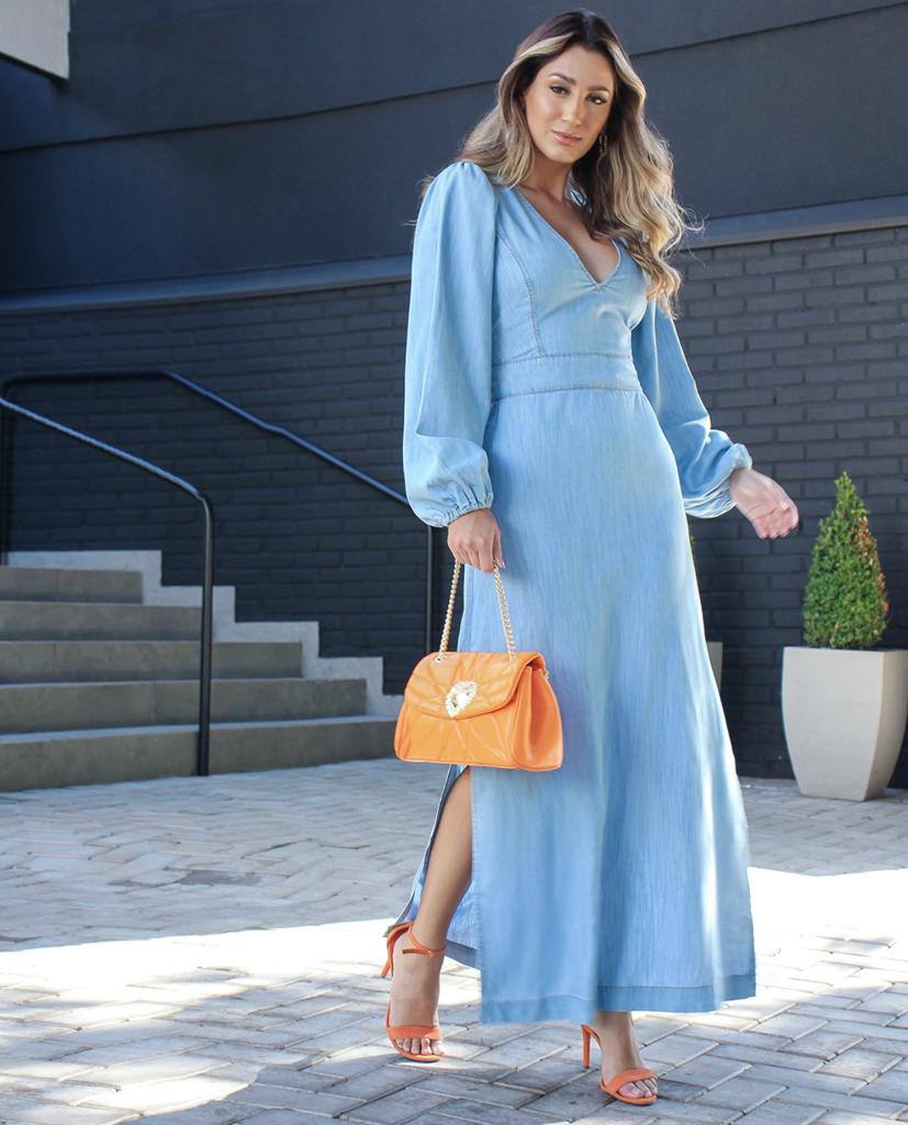Vestido Jeans Azul Claro RZM