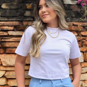 Cropped Gola Malha Branco