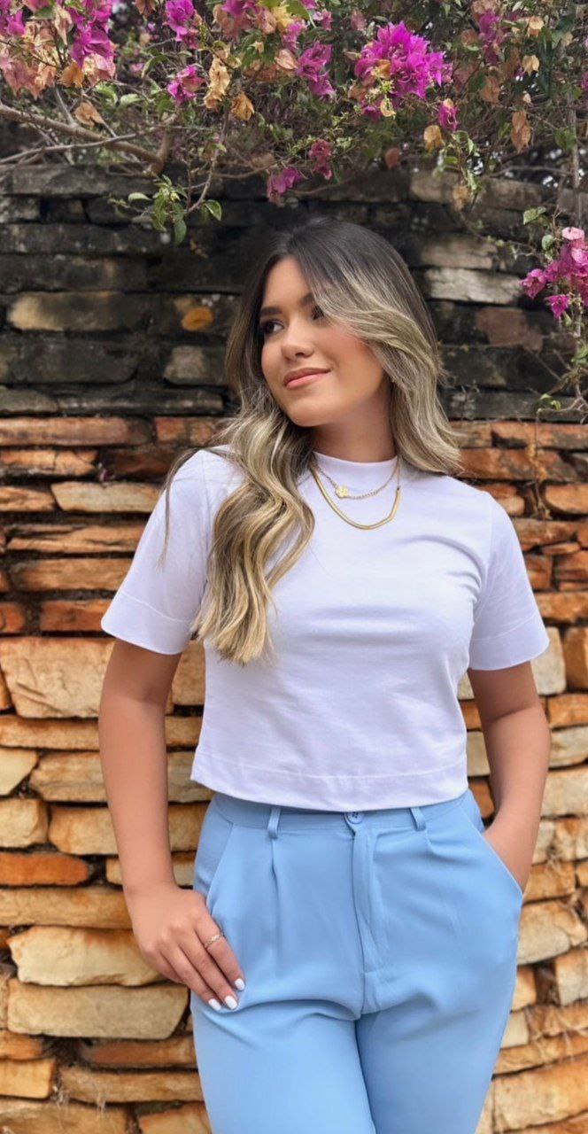 Cropped Gola Malha Branco