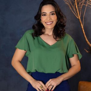 Blusa Crepe Liso Verde