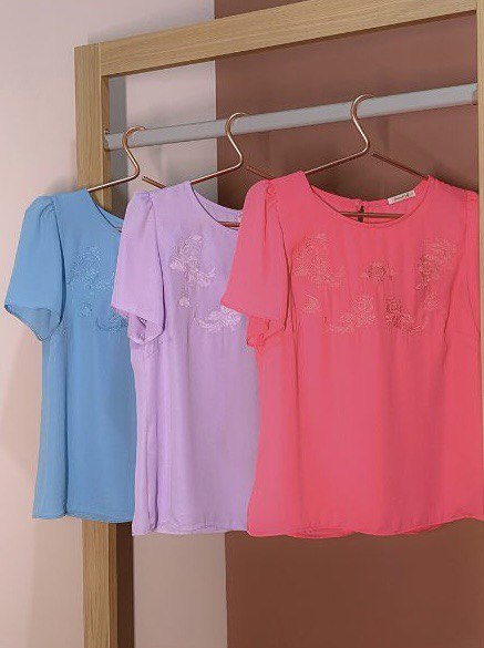 Blusa Bordada Rita Pink Inicial A - Imagem 2