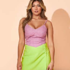 Blusa Top Laise Larissa Lilás Inicial A