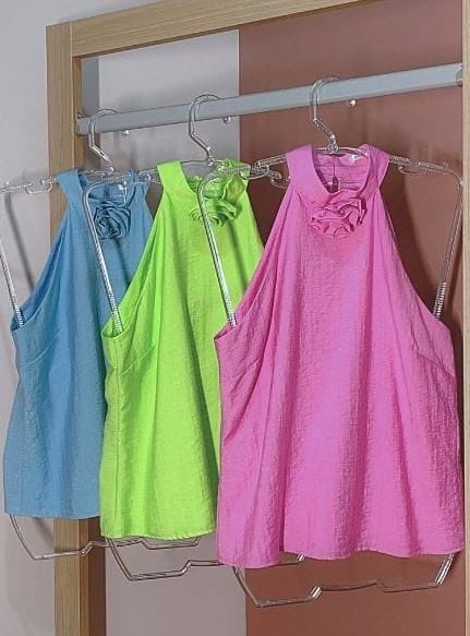 Blusa Regata Azul Dayane Inicial A - Imagem 2
