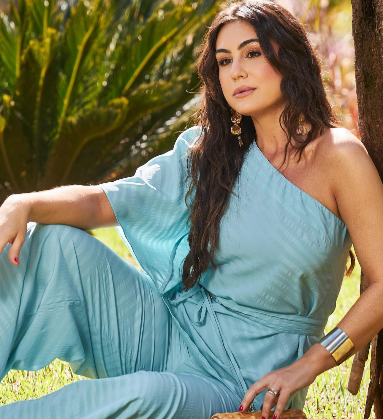 Conjunto Pantalona e Blusa Nula Manga Lilás Keyla Inicial A - Imagem 4
