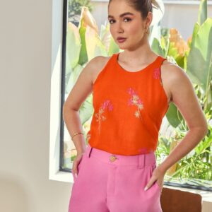 Blusa Bruna Laranja Inicial A
