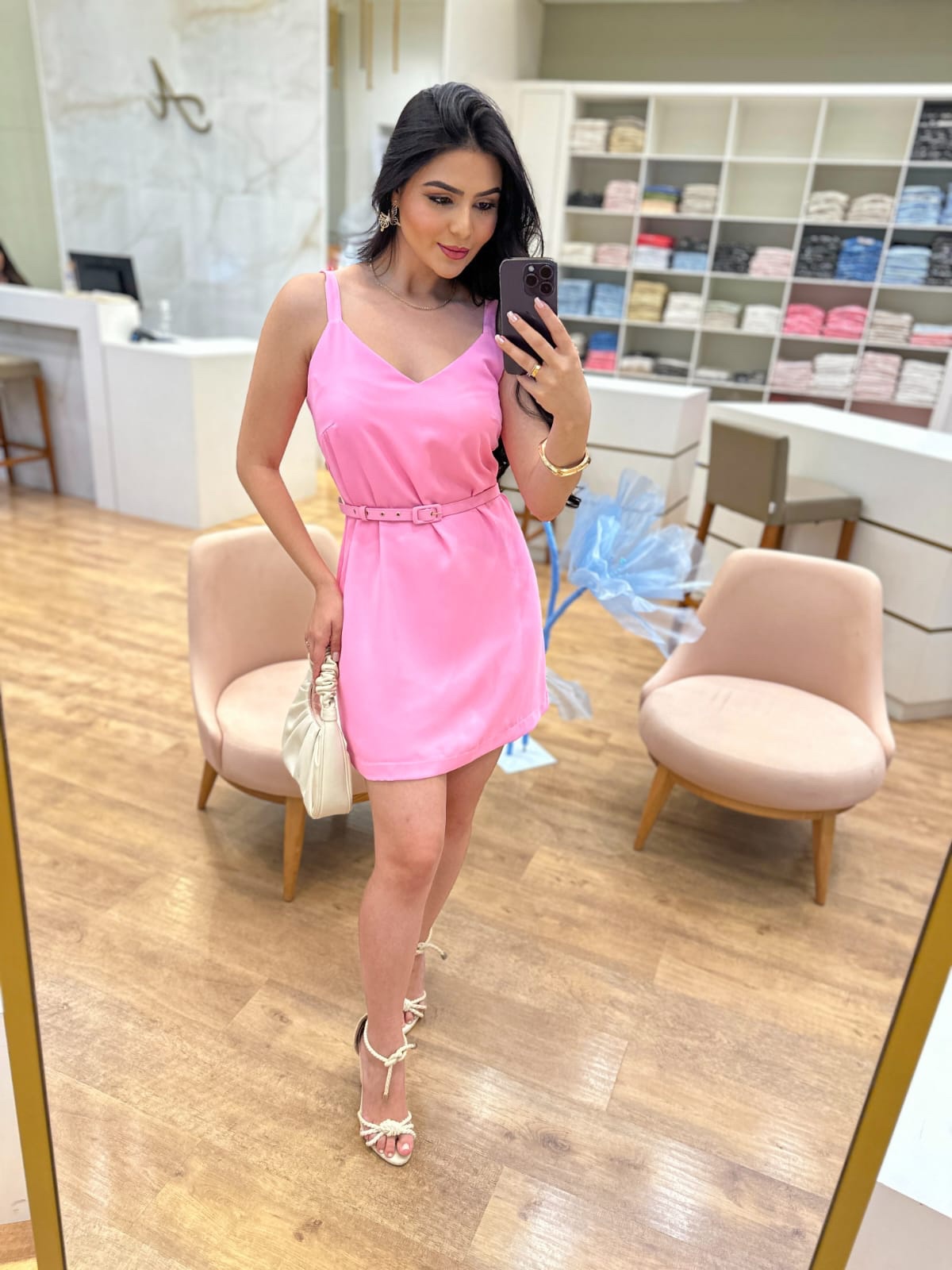 Vestido Bruna Rosa Inicial A - Imagem 3