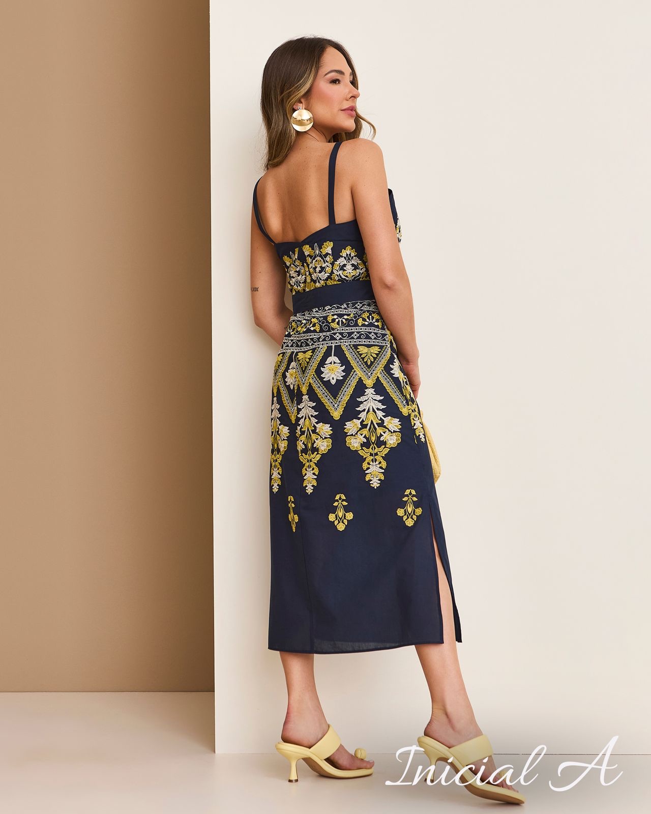 Vestido Laiza Azul Inicial A - Imagem 4