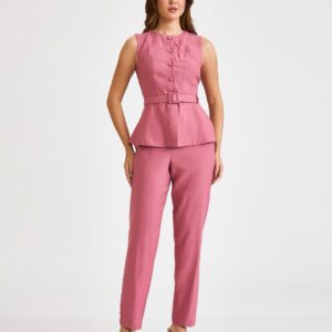 Conjunto Sandra Blusa e Calça Rosa Inicial A