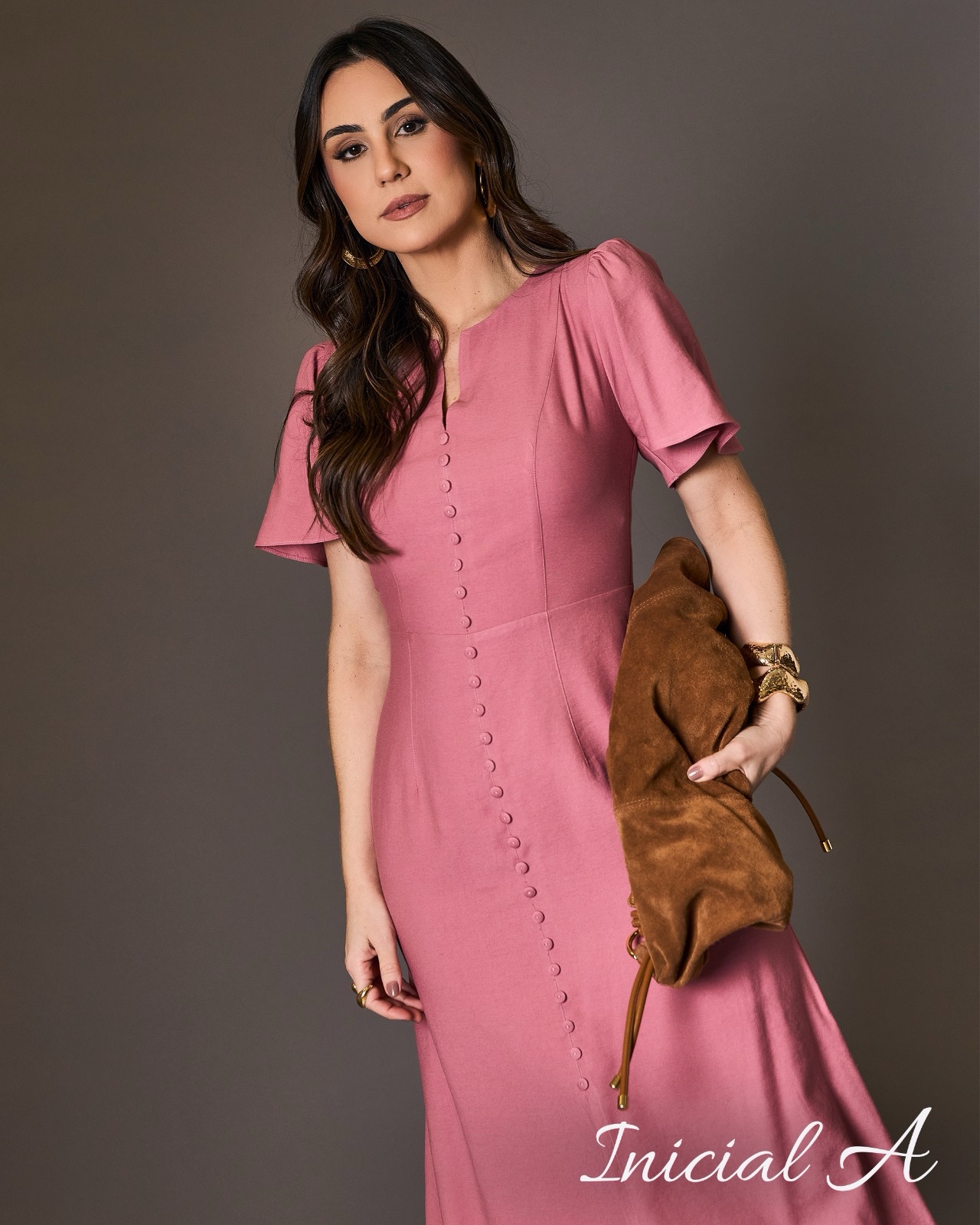 Vestido Ana Lúcia Verde Midi Inicial A - Imagem 2