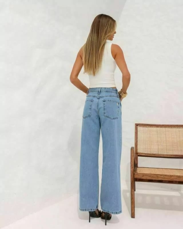 Calça Wide Leg Reta Jeans 10842 Dicollani - Imagem 3