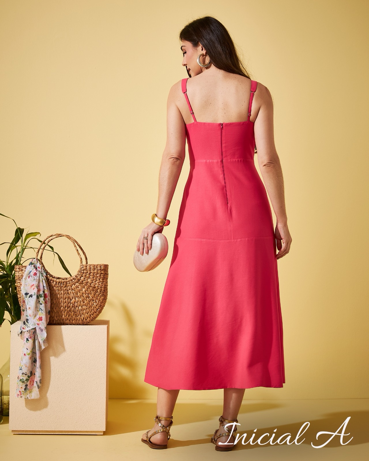 Vestido Fabricia Pink Inicial A - Imagem 2