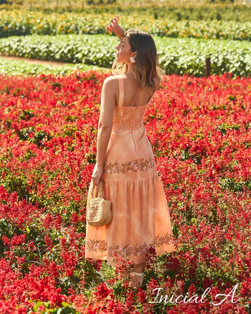 Vestido Mariane Laranja Inicial A - Imagem 2