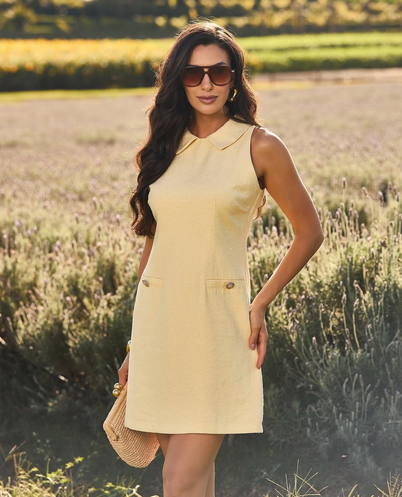 Vestido Marcia Amarelo Inicial A - Imagem 3