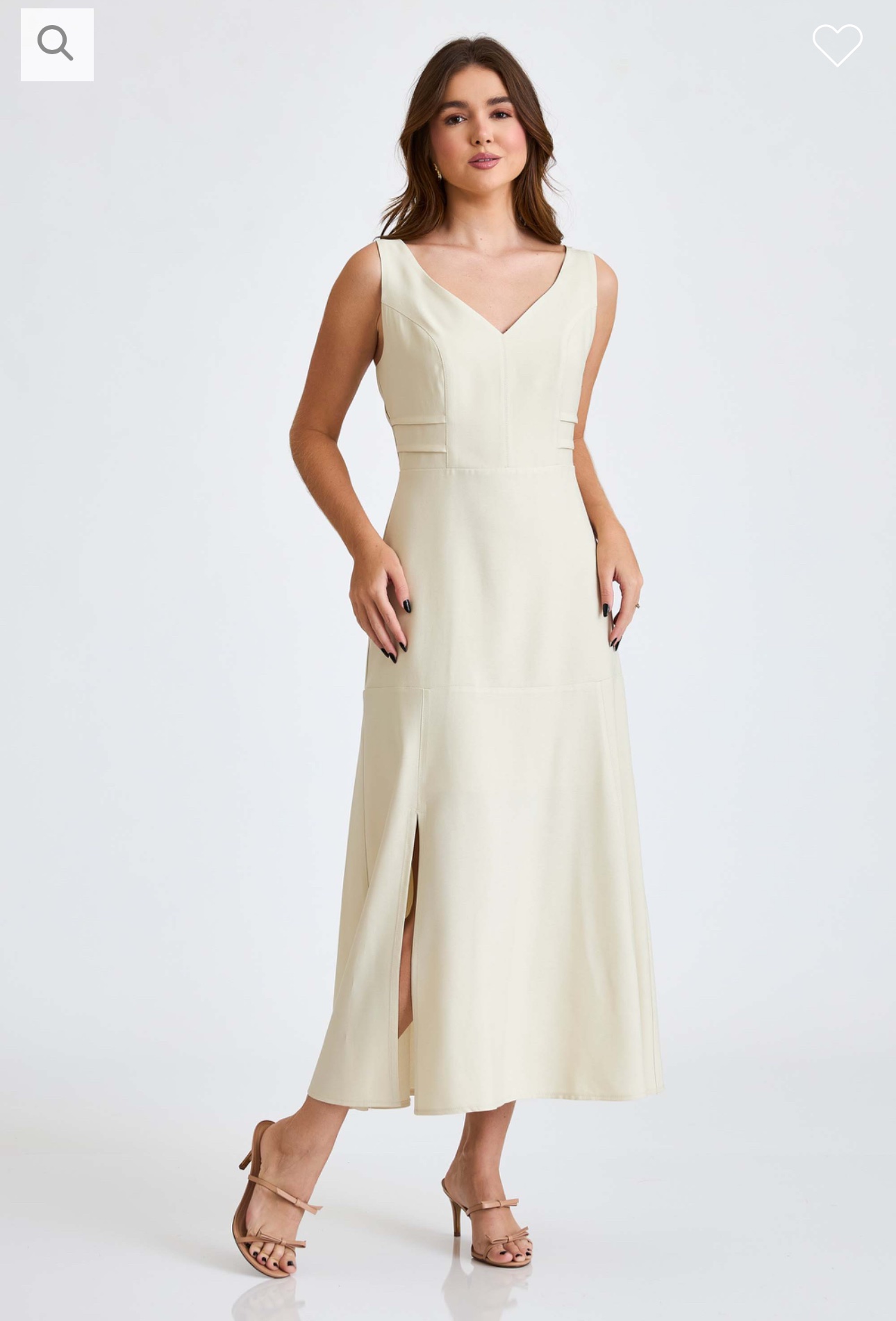 Vestido Fabricia Bege Inicial A
