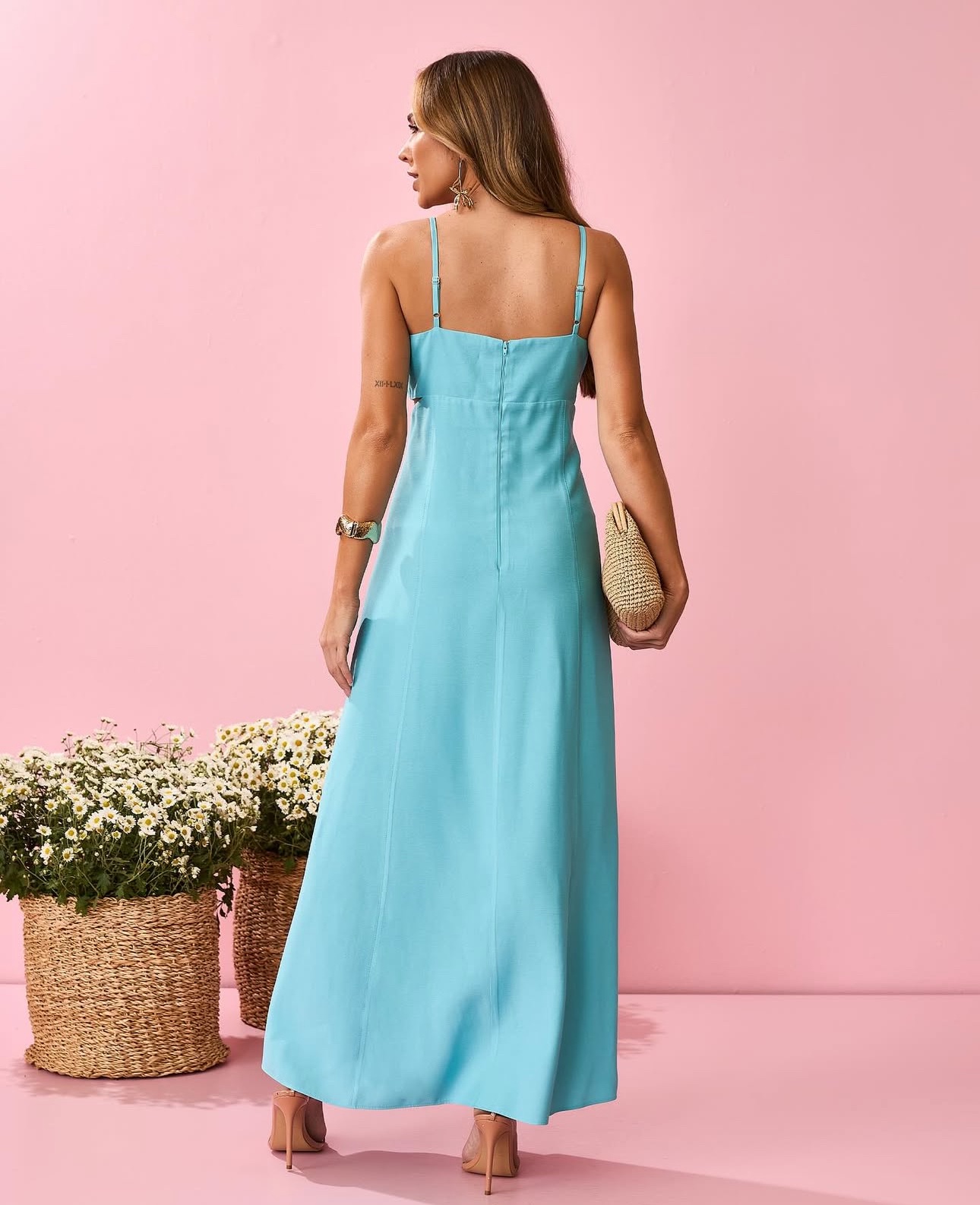Vestido Aline Laranja Inicial A - Imagem 2