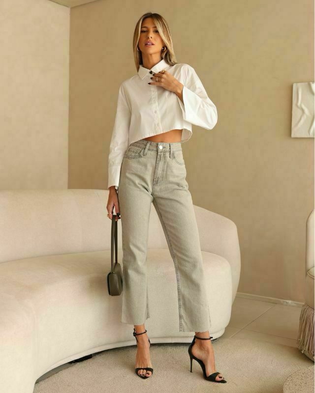 Calça Reta Jeans/Black 10641