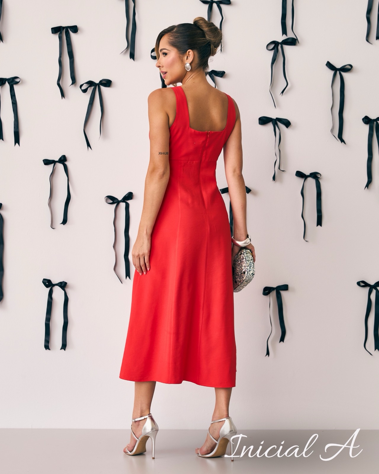 Vestido Lígia Verde Midi Inicial A - Imagem 2