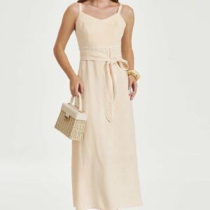 Vestido Marcela Bege Inicial A