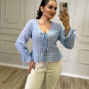 Blusa Yasmin Azul Inicial A